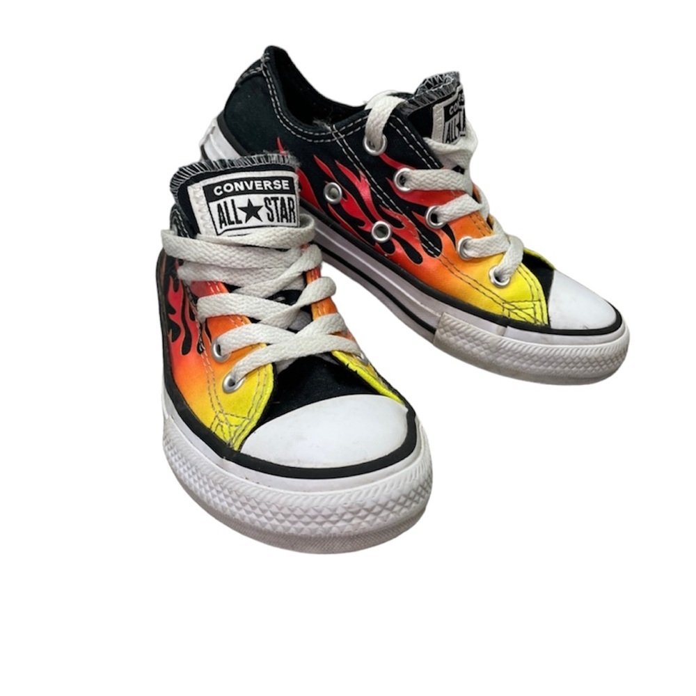 Converse All Star Chucks Fire Flames Size 12 Boy Girl